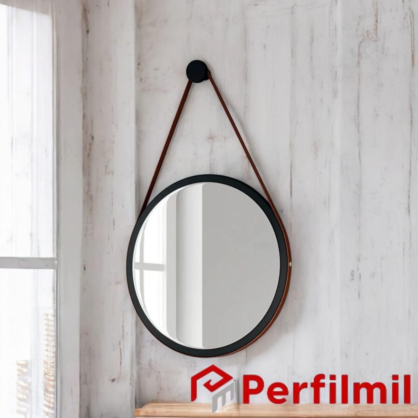 Espelho de pendurar em alumínio branco