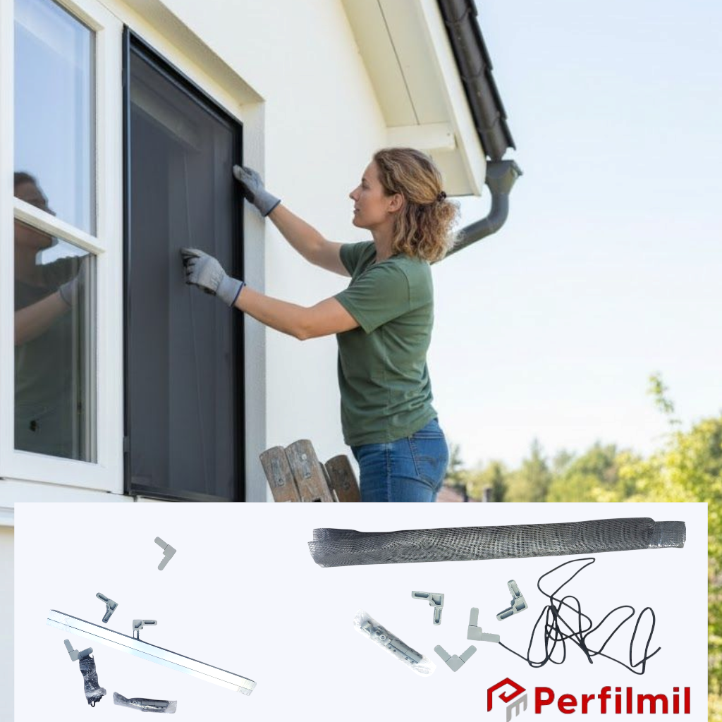 Kit Mosquiteira 60x60 Branco/Preto